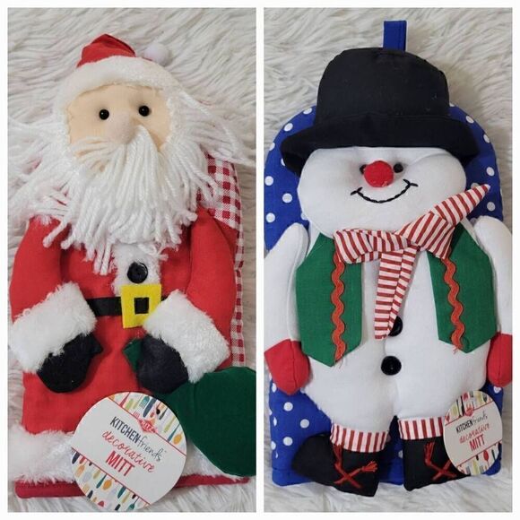Ritz Kitchen Friends Decorative Cotton Oven Mitts Bundle Set Snowbuddy the Snowm - Picture 1 of 9